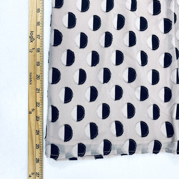 Nine‎ West Top Womens Large Pale Pink Black Polka Dot Sleeveless Dress Blouse - Picture 9 of 10